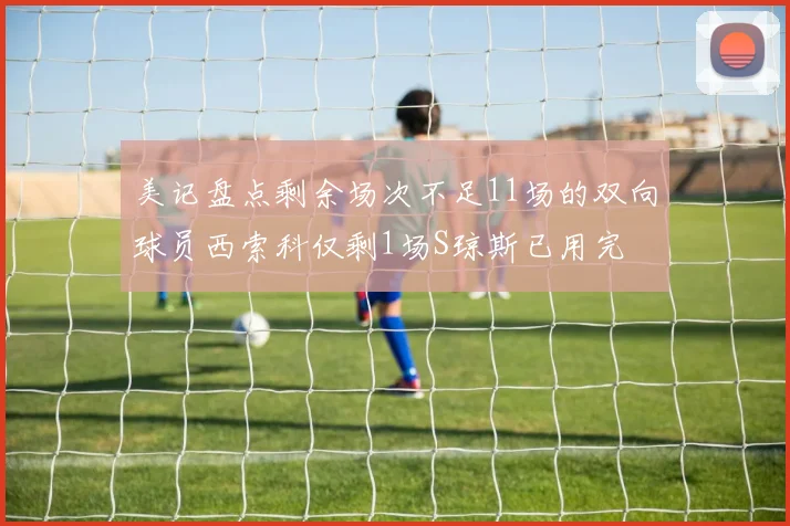 美记盘点剩余场次不足11场的双向球员西索科仅剩1场S琼斯已用完